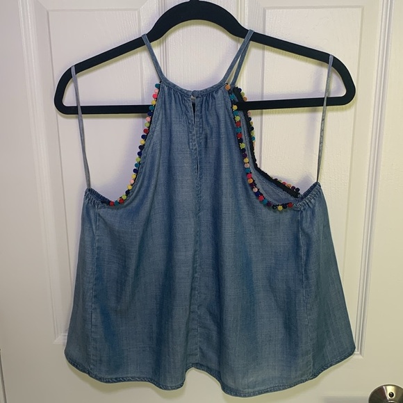 Honey punch tank with pompom accents size small - Picture 2 of 11
